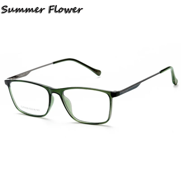 Summer Flower Women's Full Rim Square Tr 90 Titanium Eyeglasses 70009