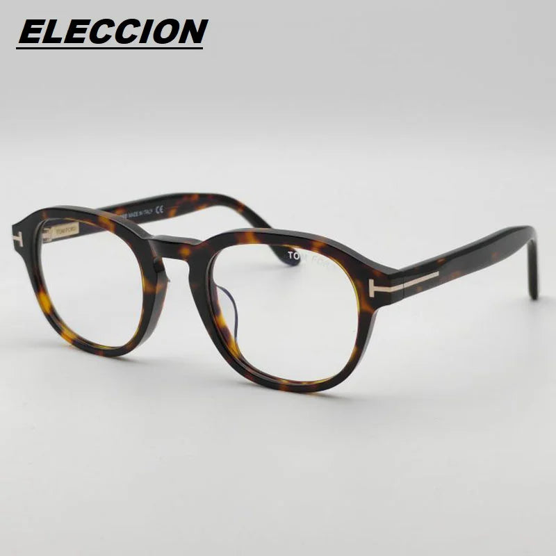 Eleccion Unisex Full Rim Oval Square Acetate Eyeglasses 5698 Full Rim Eleccion Tortoise CHINA