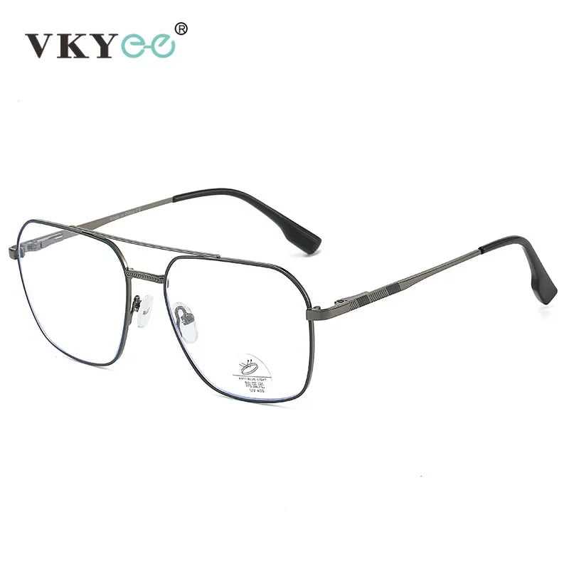 Vicky Unisex Full Rim Square Double Bridge Alloy Reading Glasses 46905 Reading Glasses Vicky   