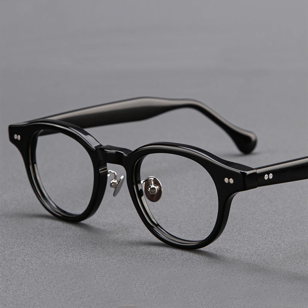Black Mask Unisex Full Rim Round Acetate Eyeglasses BM-527
