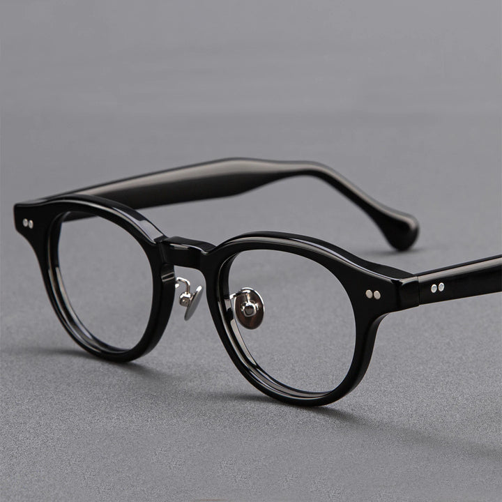 Black Mask Unisex Full Rim Round Acetate Eyeglasses BM-527