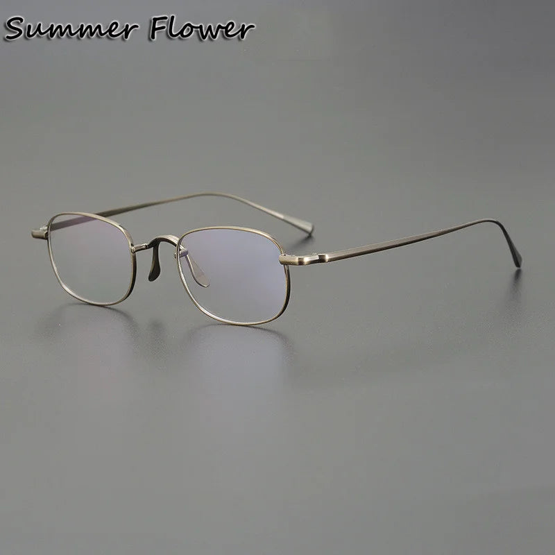 Summer Flower Women's Full Rim Round Square Titanium Eyeglasses 16548