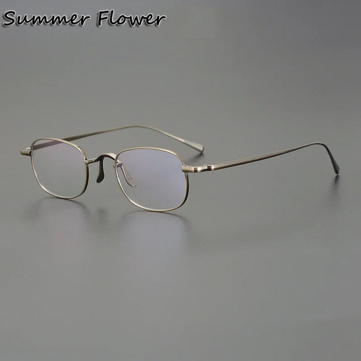 Summer Flower Women's Full Rim Round Square Titanium Eyeglasses 16548