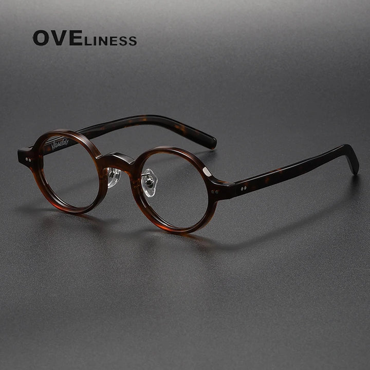 Oveliness Unisex Full Rim Round Acetate Eyeglasses V005 Full Rim Oveliness red tea  