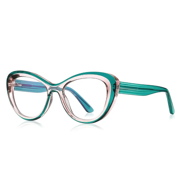 CCspace Women's Full Rim Cat Eye Plastic Eyeglasses 57389 Full Rim CCspace Green  