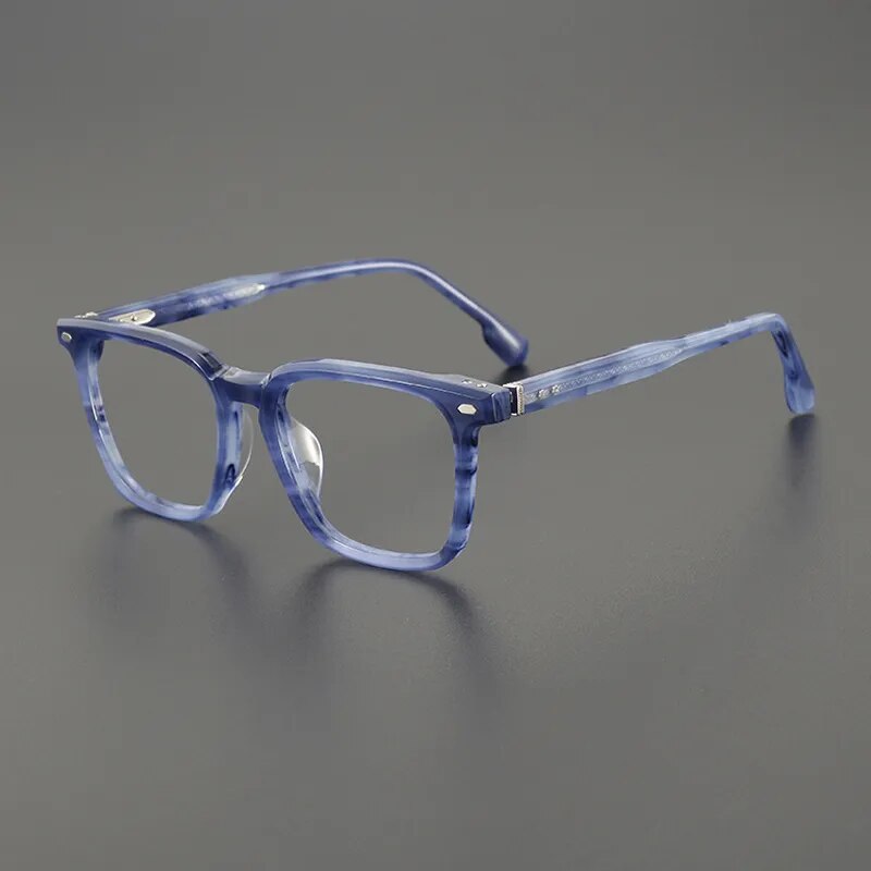 Gatenac Unisex Full Rim Square Acetate Eyeglasses Gxyj1131 Full Rim Gatenac Blue  