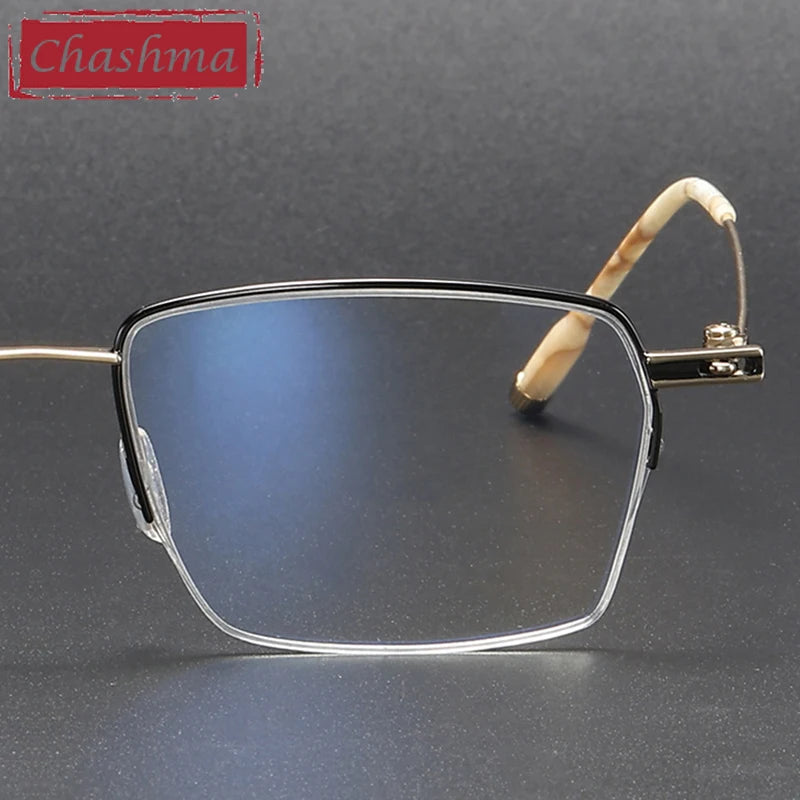 Chashma Unisex Semi Rim Square Titanium Eyeglasses 402311 Semi Rim Chashma   