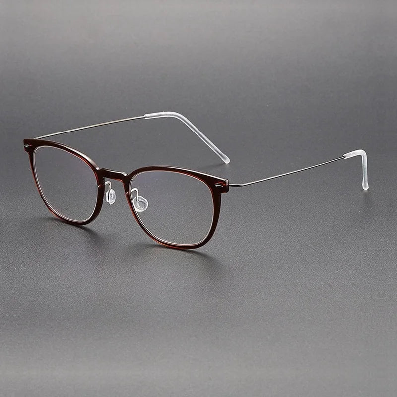 Bobbie Unisex Full Rim Square Acetate Titanium Eyeglasses 596609