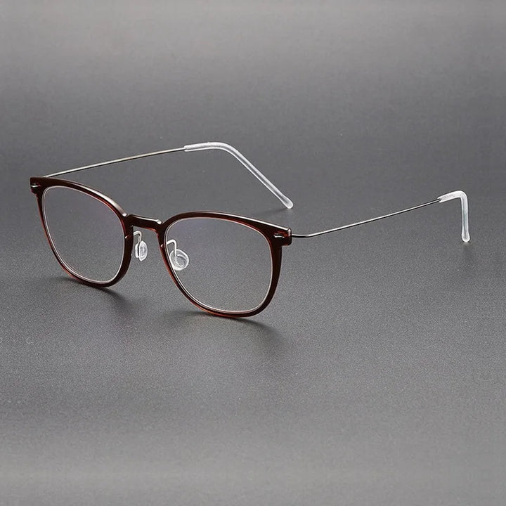 Bobbie Unisex Full Rim Square Acetate Titanium Eyeglasses 596609