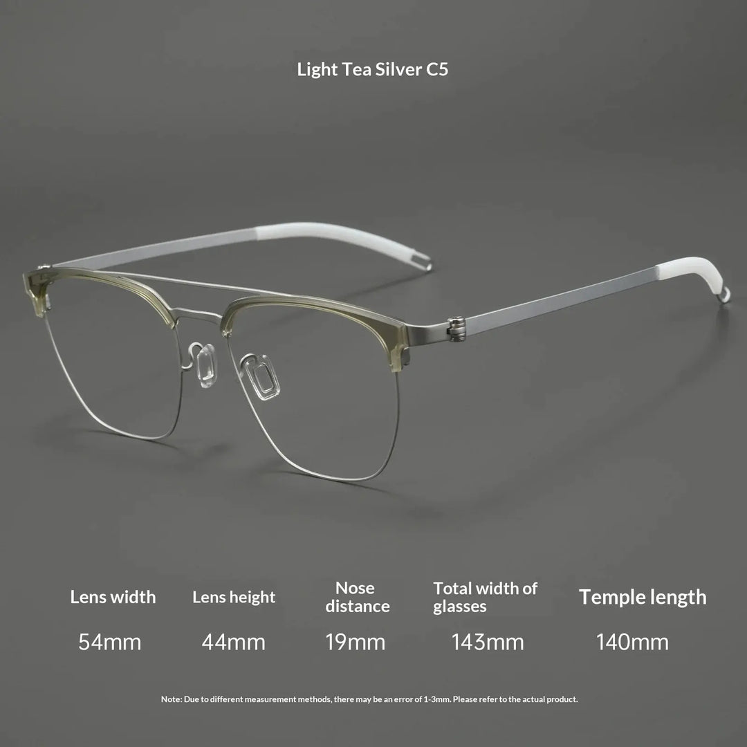 Aror Full Rim 212320 Men’s Double Bridge Screwless Titanium Frames FuzWeb