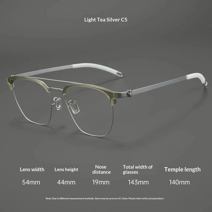 Aror Full Rim 212320 Men’s Double Bridge Screwless Titanium Frames FuzWeb