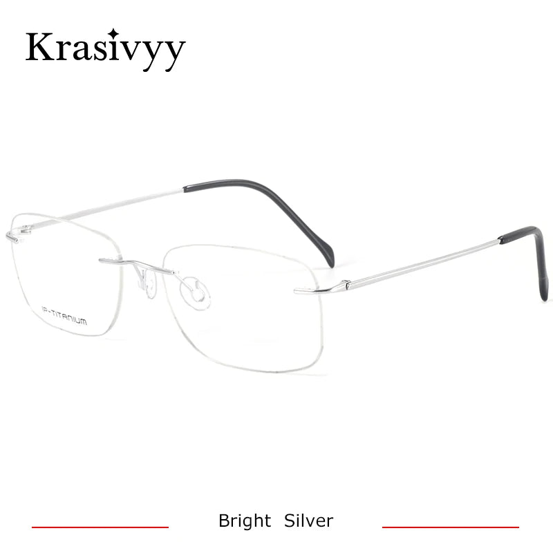 Krasivyy Unisex Rimless Square Titanium Prescription Eyeglasses KR16021 - view 8
