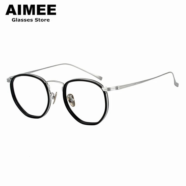 Aimee Unisex Full Rim Square Titanium Acetate Eyeglasses 9115