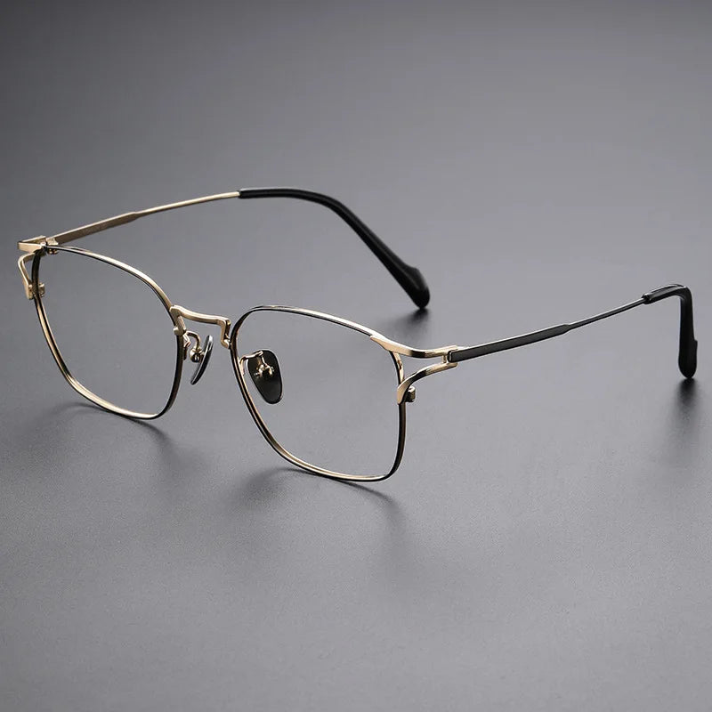 Zirosat Unisex Full Rim Square Titanium Eyeglasses 14702