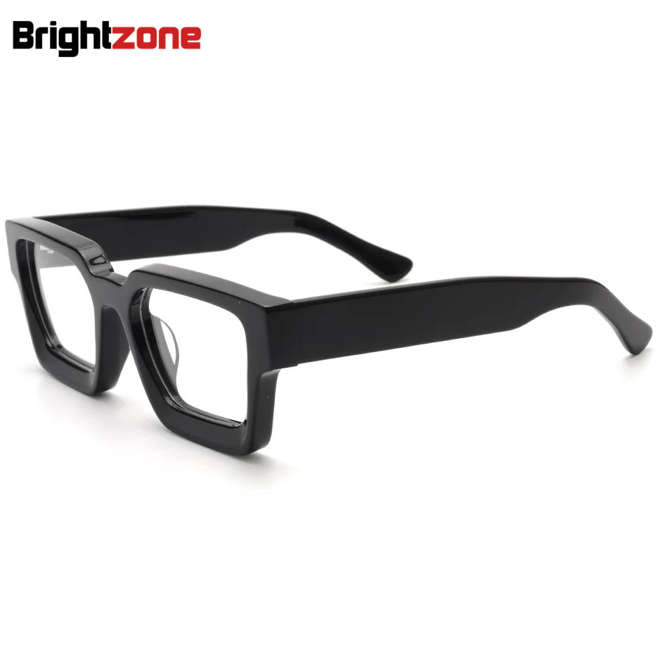 Brightzone Unisex Full Rim Square Thick Acetate Eyeglasses 5437 Full Rim Brightzone   