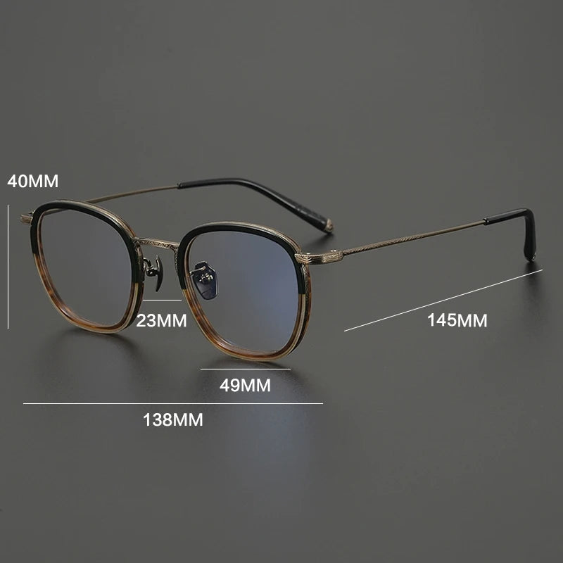 Gatenac Women's Full Rim Square Acetate Titanium Eyeglasses G1286