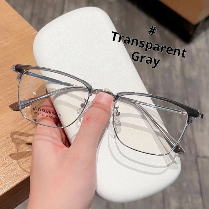 Xbora Unisex Full Rim Square Tr 90 Titanium Alloy Eyeglasses 549831