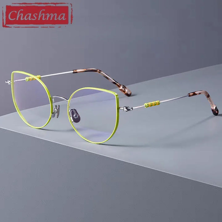 Chashma Women's Full Rim Cat Eye Acetate Titanium Eyeglasses 771001