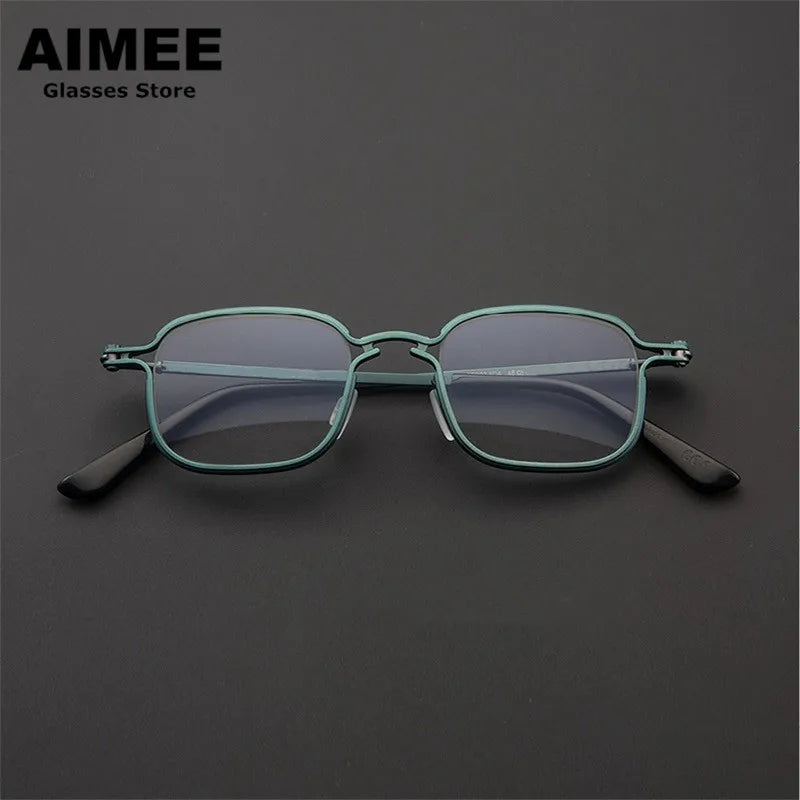 Aimee Unisex Full Rim Square Titanium Acetate Eyeglasses 195898 Full Rim Aimee   