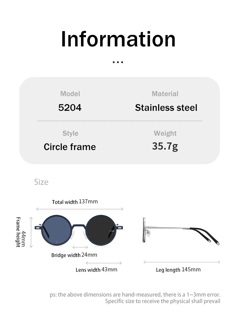 Vicky Women's Full Rim Round Steel Myopic Reading Glasses Clip On Sunglasses 520436