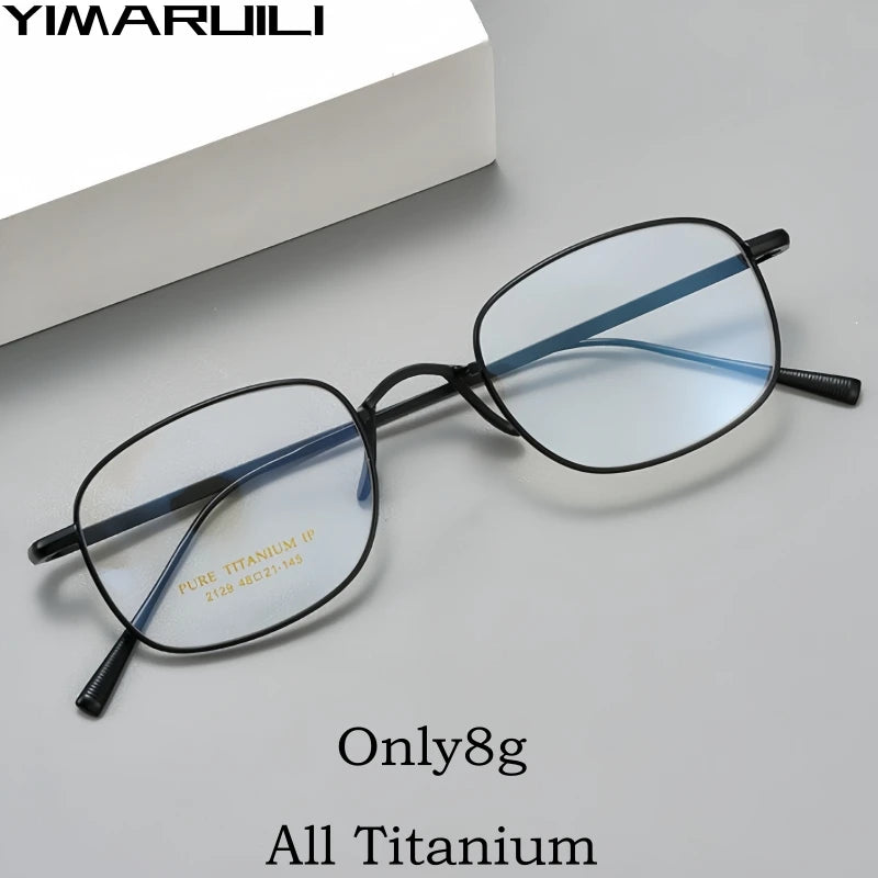 Yimaruili Women's Full Rim Oval Square Titanium Eyeglasses 2129 Full Rim Yimaruili Eyeglasses   