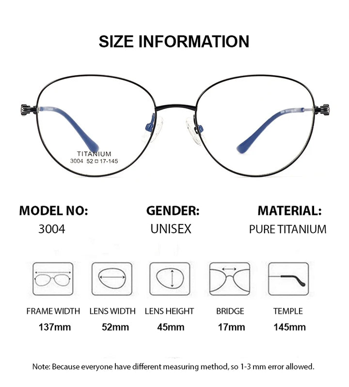 Summer Flower Women's Full Rim Oval Round Titanium Eyeglasses 83004 Full Rim Summer Flower