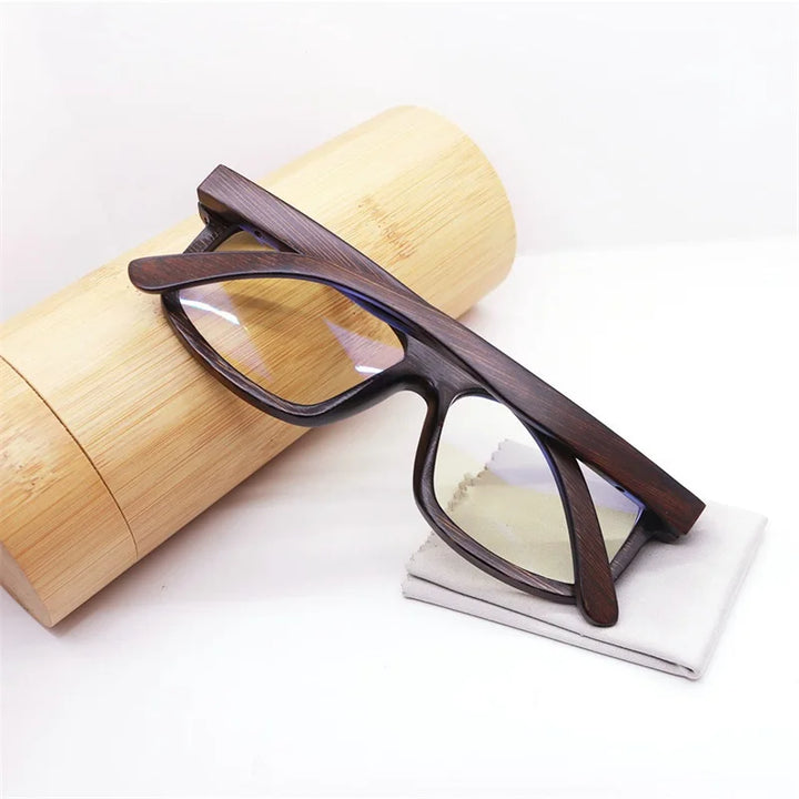 Hdcrafter Mens Full Rim Square Wood Frames 561910 — view 1 | Hdcrafter Eyeglasses at FuzWeb
