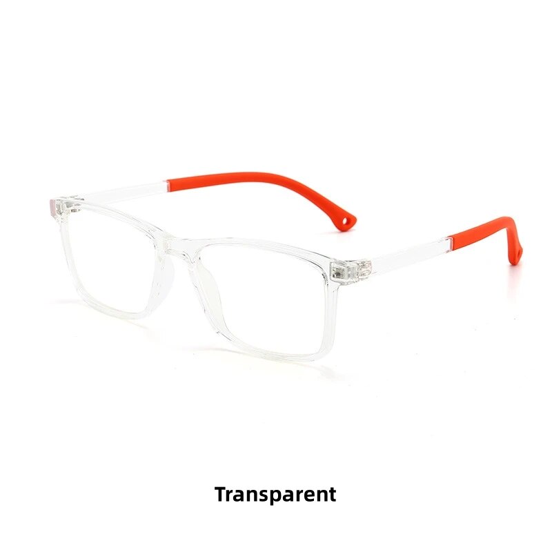 KatKani Children's Unisex Full Rim Square Tr 90 Eyeglasses F8500 Full Rim KatKani Eyeglasses Transparent  