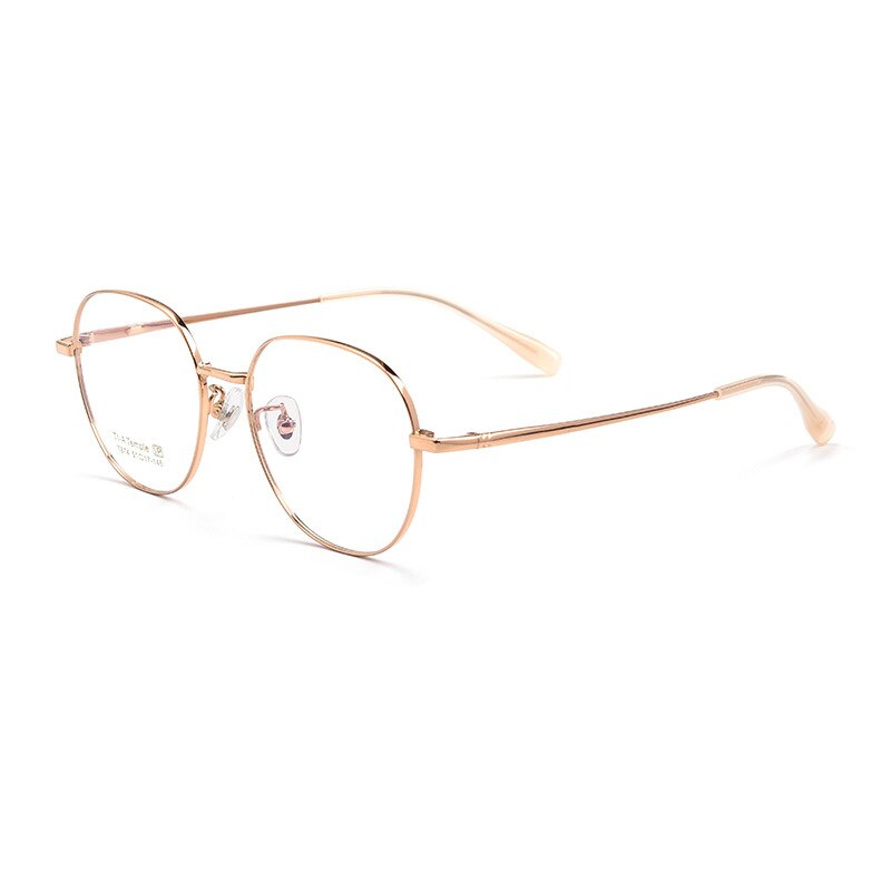 KatKani Unisex Full Rim Small Square Round Titanium Eyeglasses T874t Full Rim KatKani Eyeglasses Rose Gold  