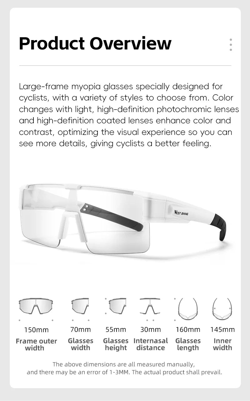 West Biking Unisex Semi Rim Square Over Frame Sunglasses 307031