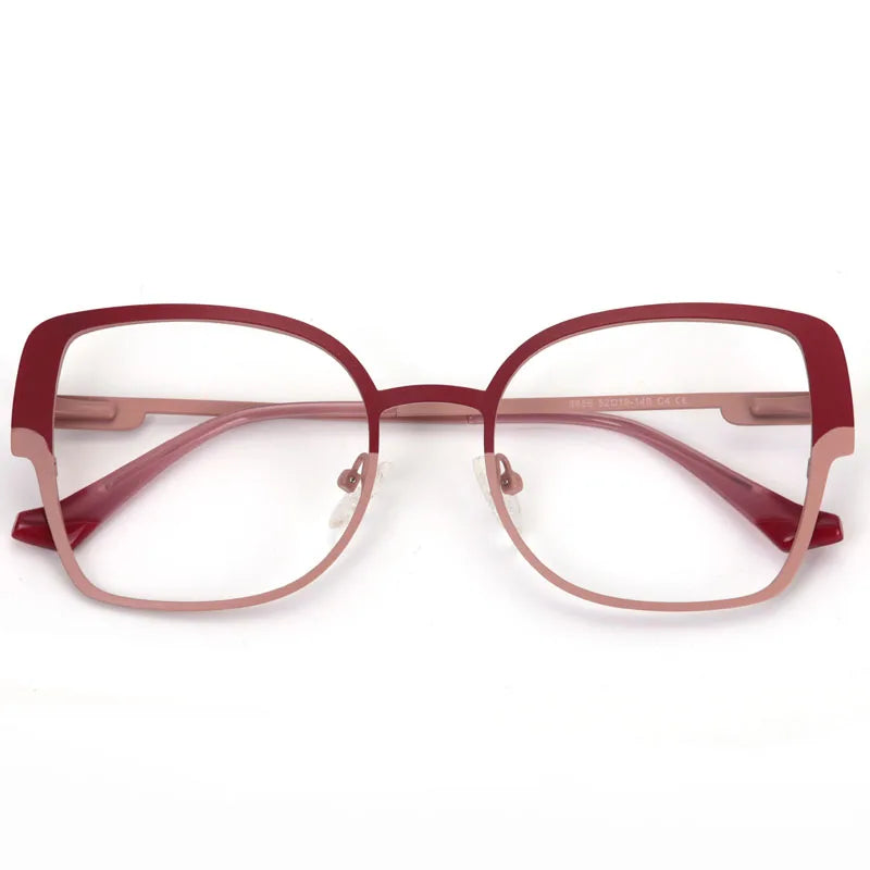 Muzz Women's Full Rim Square Cat Eye Alloy Eyeglasses 88564