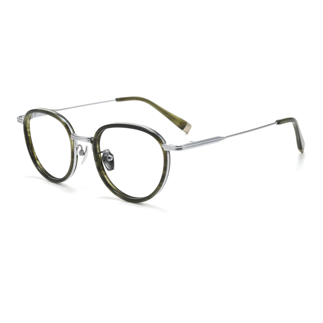 Black Mask Unisex Full Rim Round Titanium Eyeglasses BM-KJ20