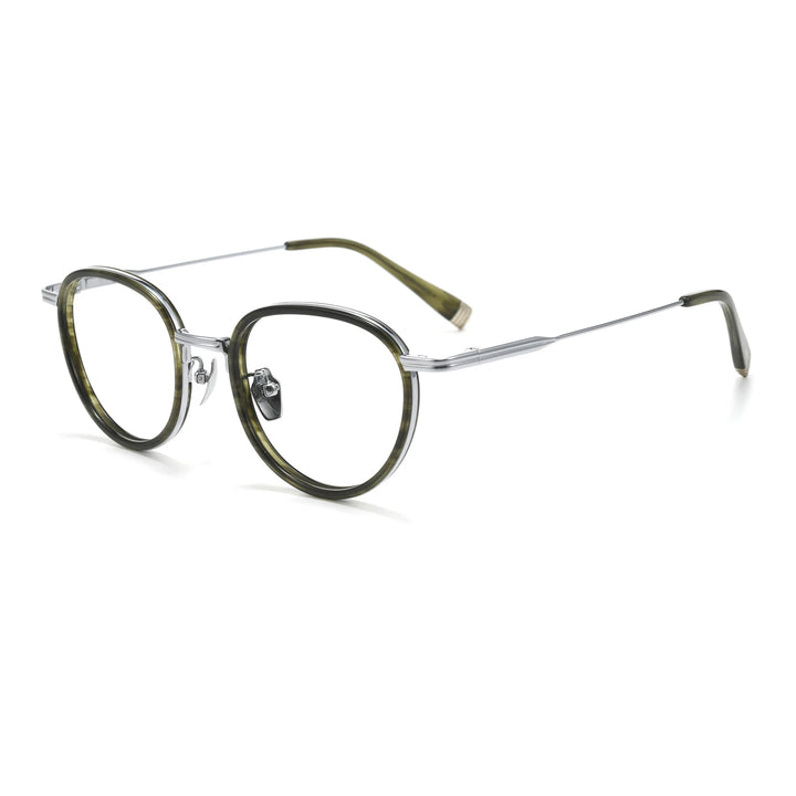 Black Mask Unisex Full Rim Round Titanium Eyeglasses BM-KJ20