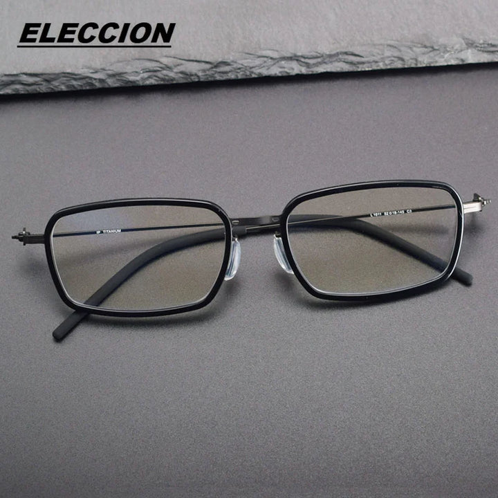 Eleccion Unisex Full Rim Square Titanium Acetate  Eyeglasses 41011