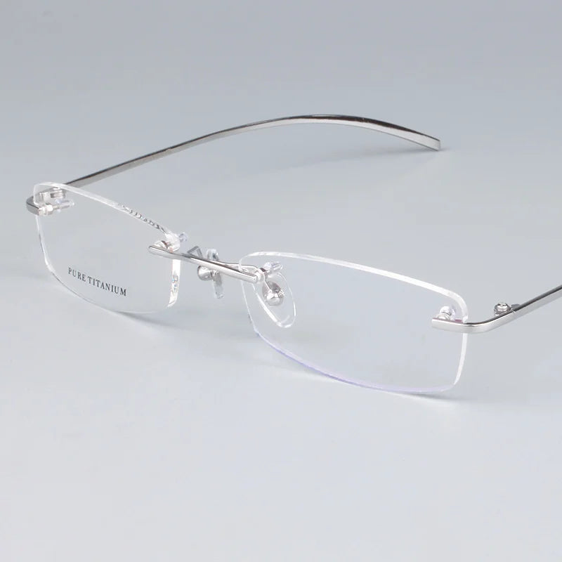 Brightzone Women's Rimless Oval Square Titanium Eyeglasses 71827 Rimless Brightzone