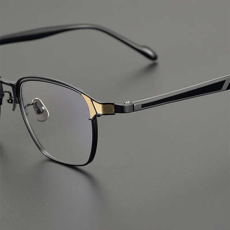 Nobler Unisex Full Rim Big Square Titanium Acetate Eyeglasses 190064 Full Rim Nobler   