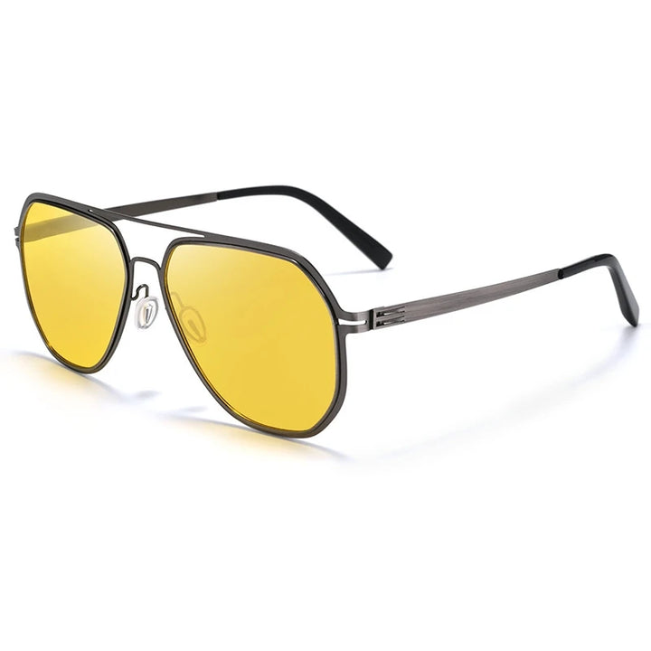 Yimaruili Men's Full Rim Oval Double Bridge Alloy Sunglasses 639688