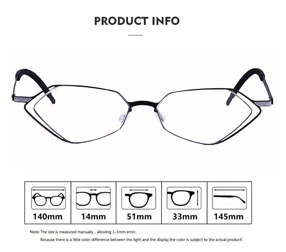 Bobbie 339451 Unisex Screwless Full Rim Polygon Oval Titanium Frames — view 2 | Bobbie at FuzWeb