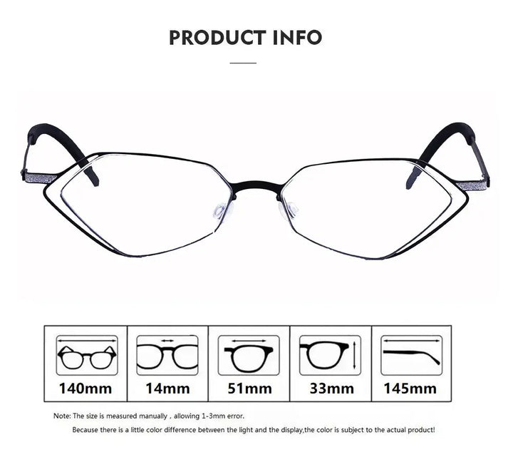 Bobbie 339451 Unisex Screwless Full Rim Polygon Oval Titanium Frames — view 2 | Bobbie at FuzWeb