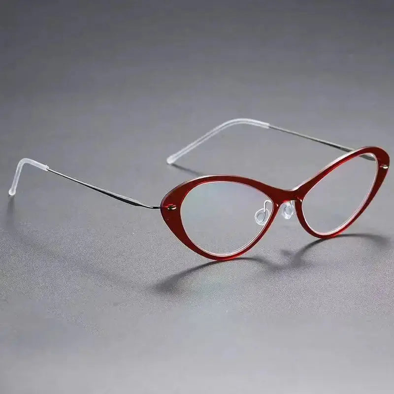 Aimee Full Rim 655000 Women’s Hybrid Titanium &amp; Acetate Oval Frames FuzWeb