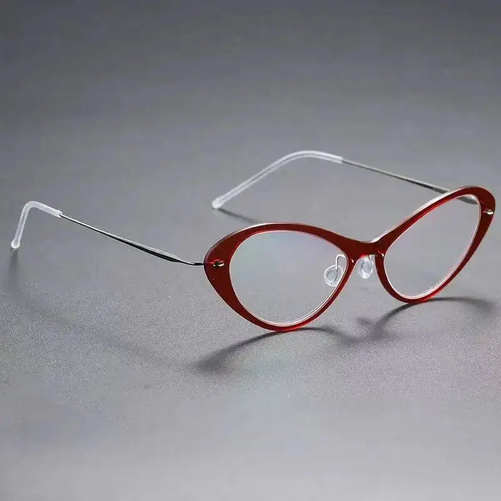 Aimee Full Rim 655000 Women’s Hybrid Titanium &amp; Acetate Oval Frames FuzWeb