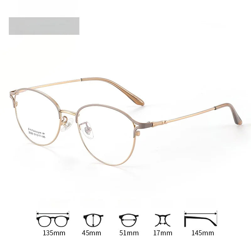 Xbora Women's Full Rim Oval Square Titanium Eyeglasses 20294
