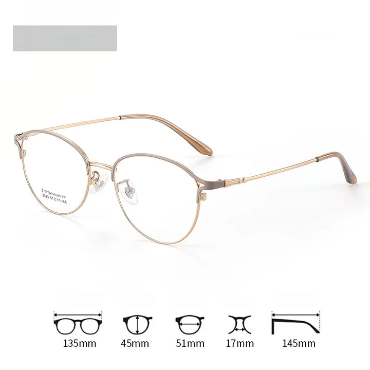 Xbora Women's Full Rim Oval Square Titanium Eyeglasses 20294