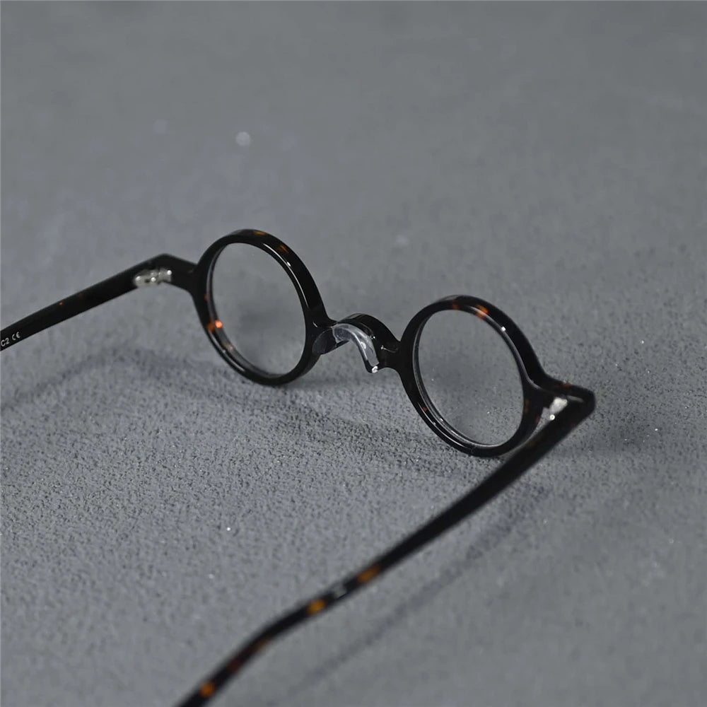 Cubojue Women's Full Rim Small Round Acetate Titanium Eyeglasses 363136