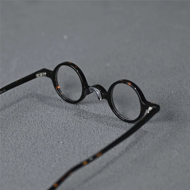 Cubojue Women's Full Rim Small Round Acetate Titanium Eyeglasses 363136