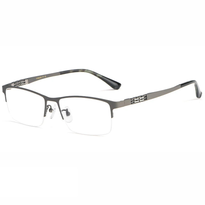 Hotochki Mens Full Rim Square Titanium Eyeglasses Ht0099 Full Rim Hotochki gun-color  