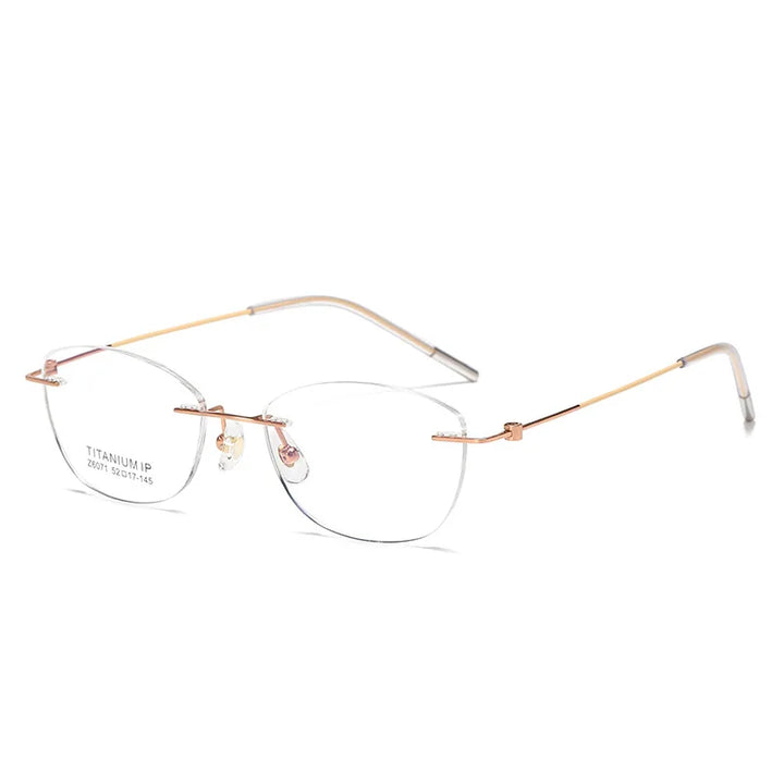 Yimaruili Women's Rimless Putterfly Cat Eye Titanium Eyeglasses 56071