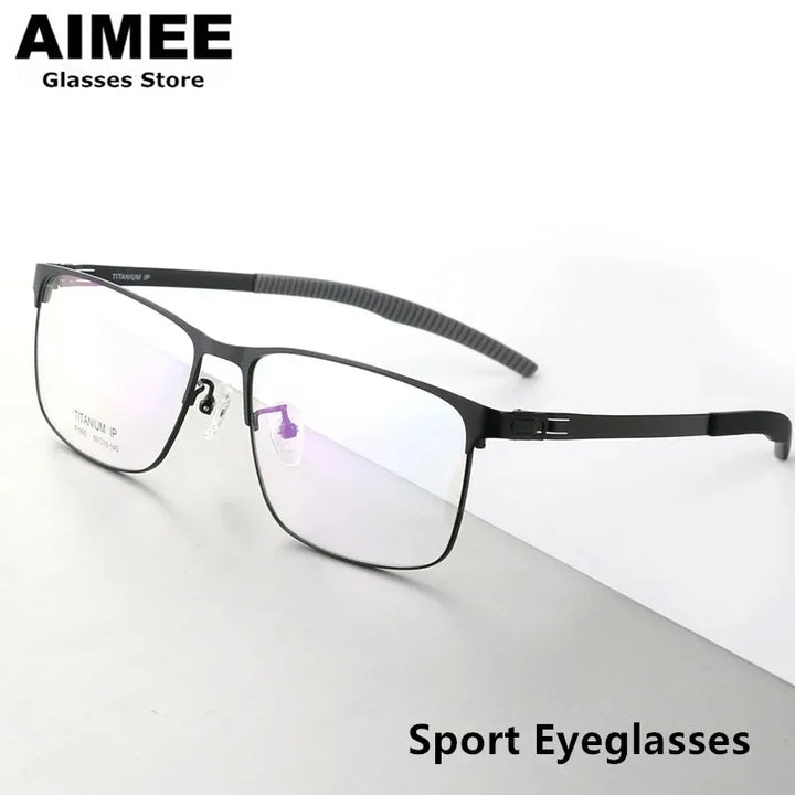 Aimee Unisex Full Rim Square Screwless Titanium Sport Eyeglasses 61995 Full Rim Aimee   