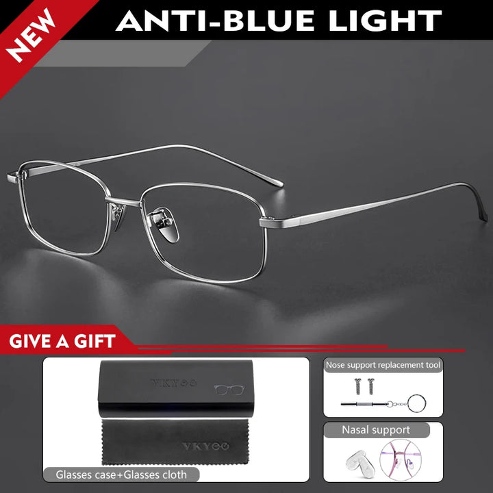 Vicky Unisex Full Rim Square Titanium Reading Glasses 80274