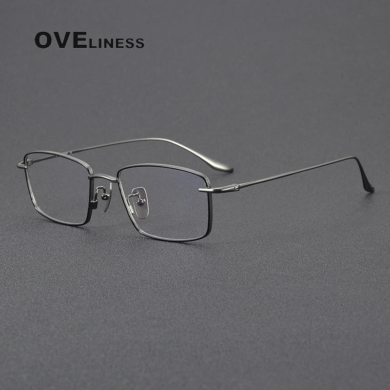 Oveliness Unisex Full Rim Square Titanium Eyeglasses 3175 Full Rim Oveliness black gun  